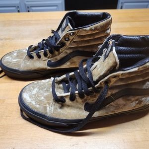 Gold Felt High-top Vans